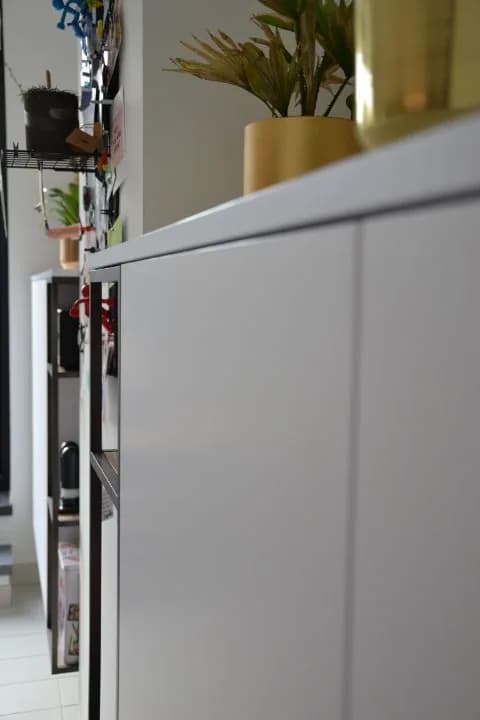 Cuisine bois et blanc, verrières noires, photo 23 sur 24